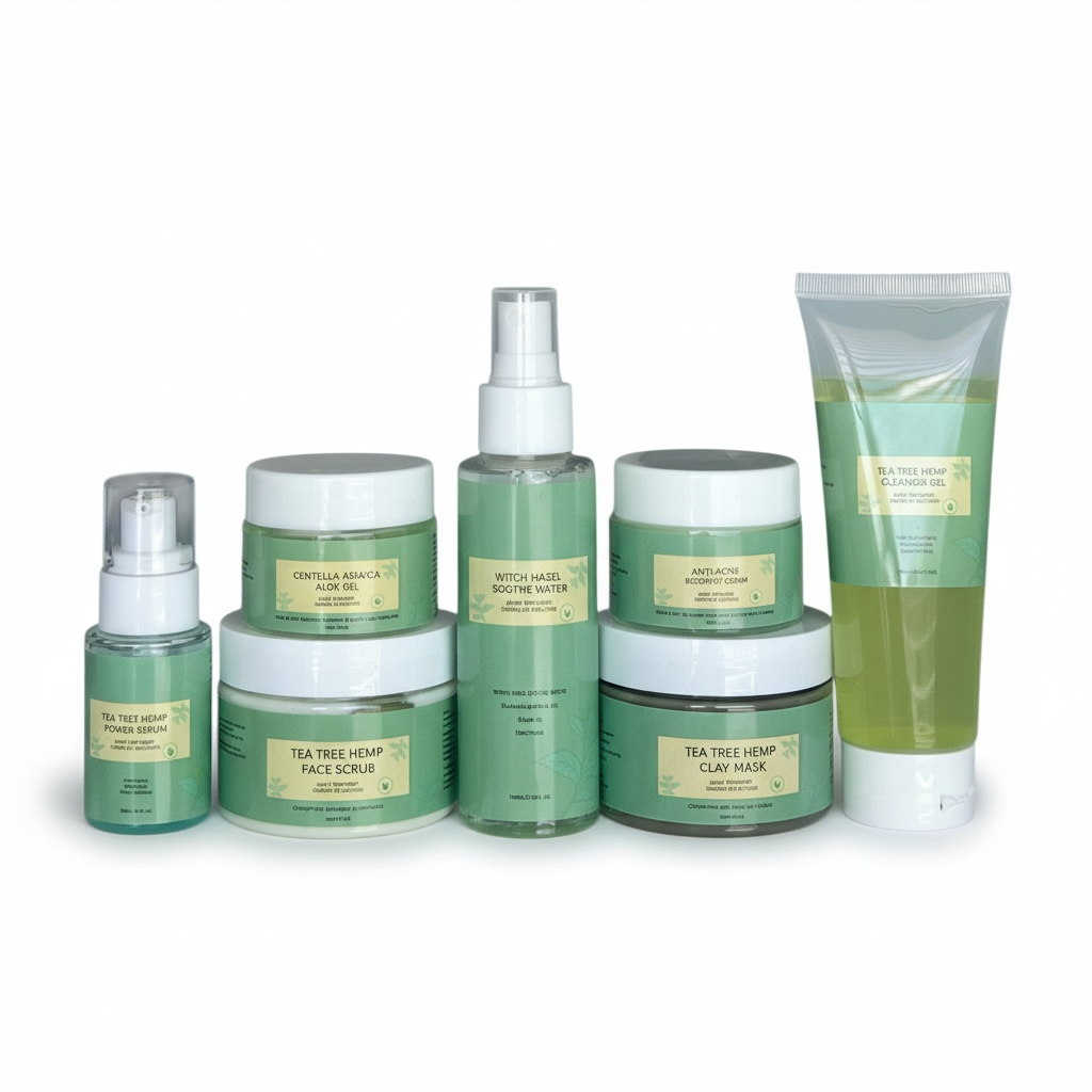 Tea Tree Hemp Acne Care System – 7-Piece Complete Skincare Routine